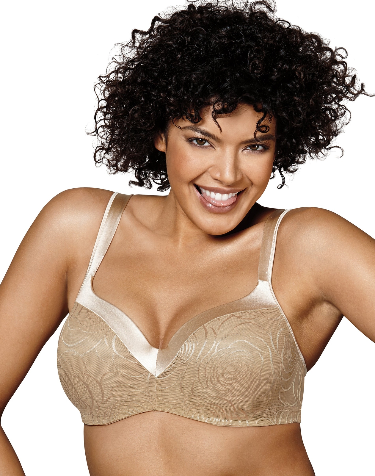 Playtex Underwire Bra Secrets Body Revelation Lace Trim Womens Balconette Smooth