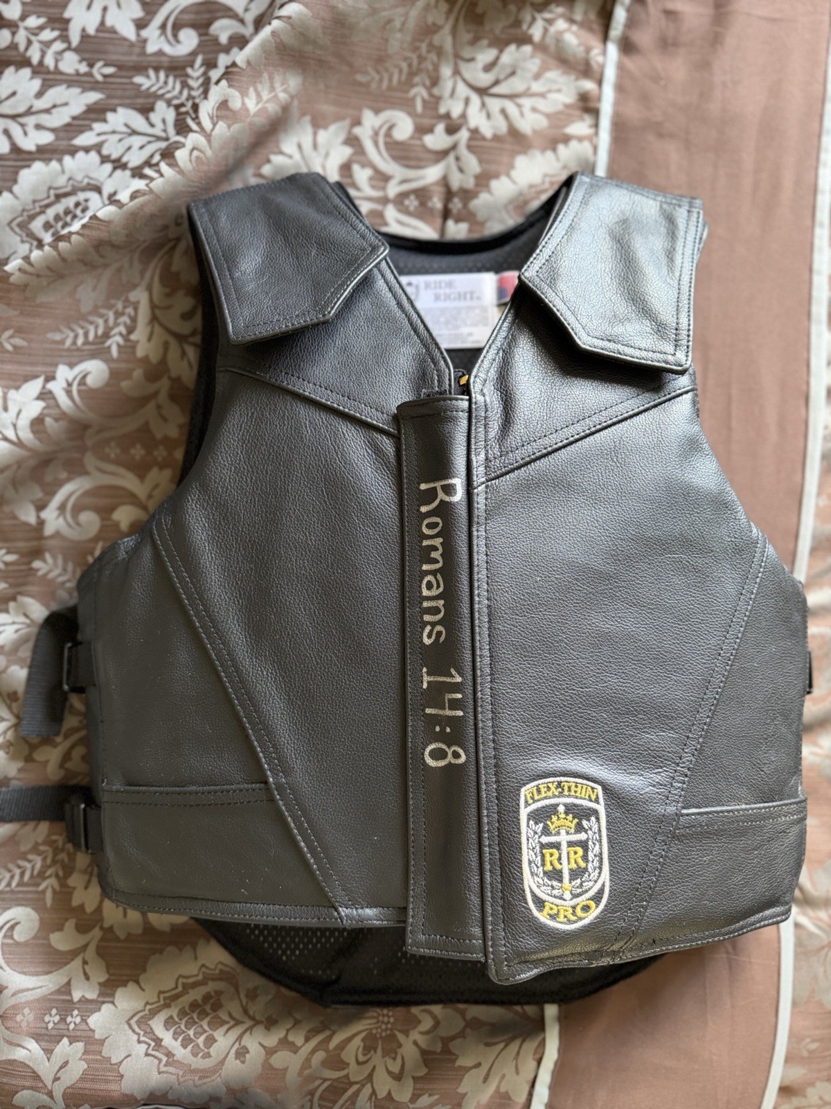 Ride Right Flex Thin Pro Leather Bull Riding Vest Small PG-2400-S