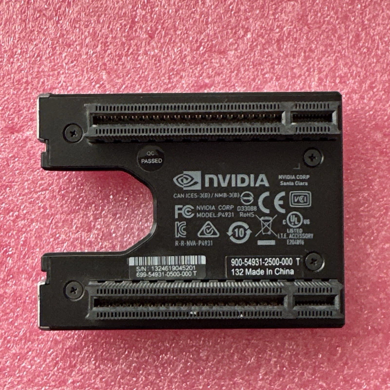 NVIDIA P4931 RTX 6000/8000 2-Slot NVLink Bridge Adapter 900-54931-2500-000