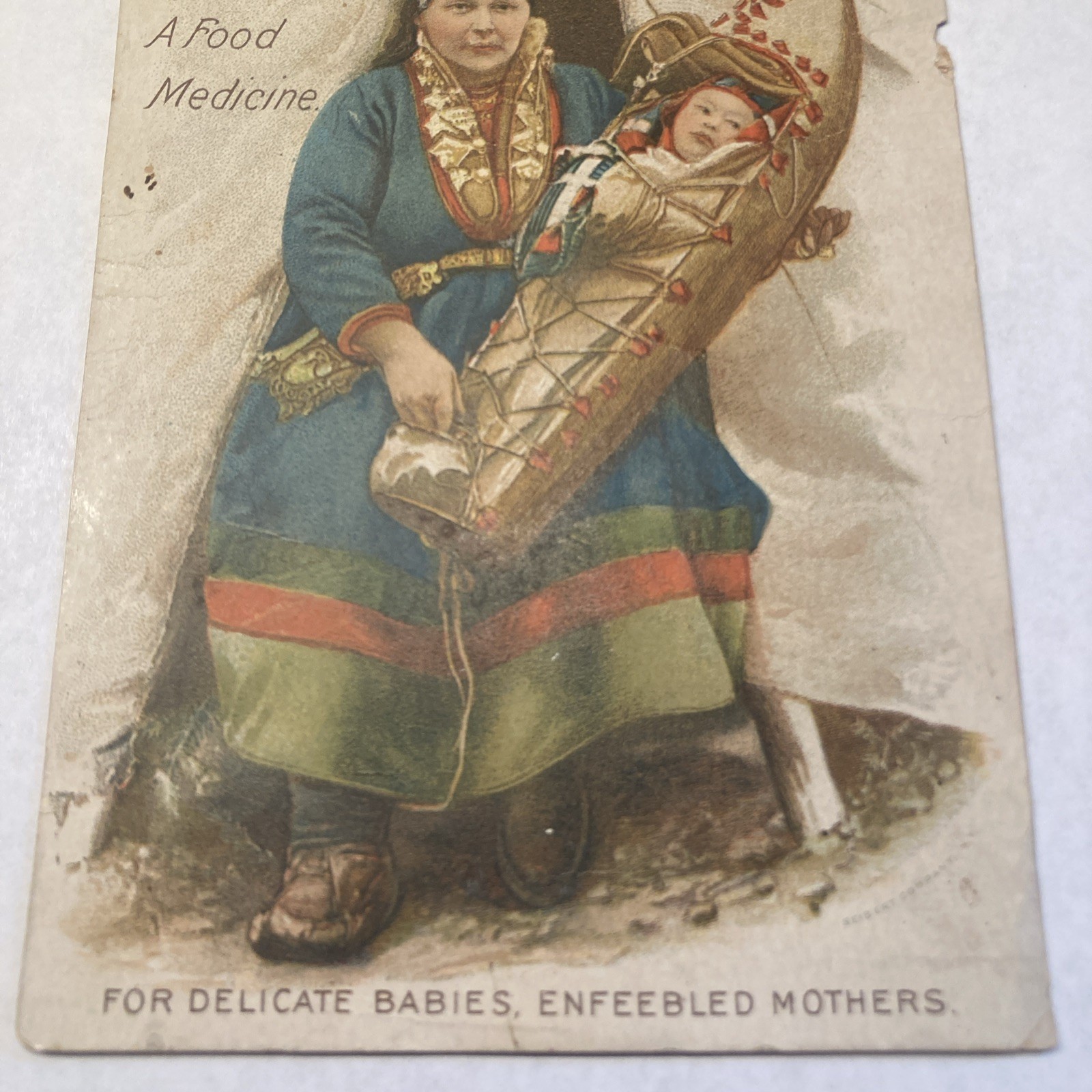 Scott's Emulsion Victorian Trading Card Scott& Brown NY Norwegian Mother & Baby