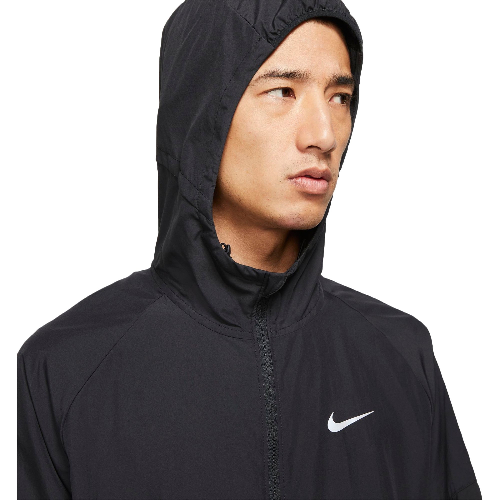 Nike Mens Team Miler Running Lightweight Rain Jacket w Hood Black M DH8109-010