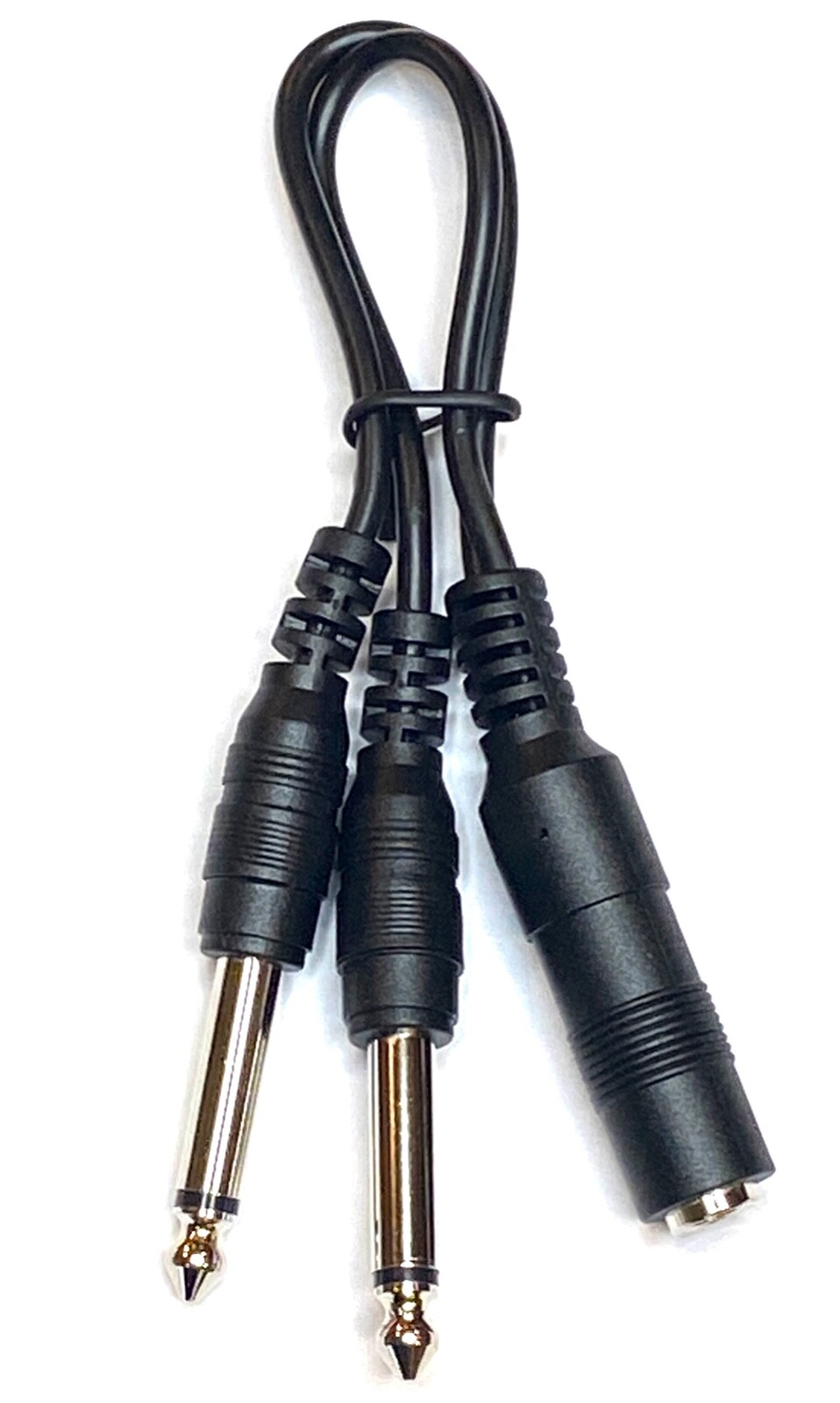 (2) Pack 1/4 inch mono TS Female to 2 x 1/4 inch Male Mono TS Y splitter cable