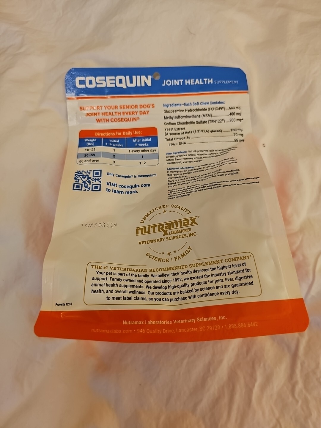 COSEQUIN P06668 SENIOR 60ct Soft Chews for Dogs Ex. 06/26