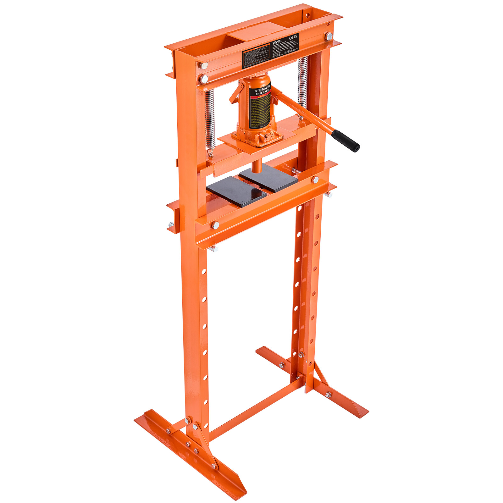 VEVOR Hydraulic Shop Press 12 Ton with Press Plates H-Frame Benchtop Press Stand
