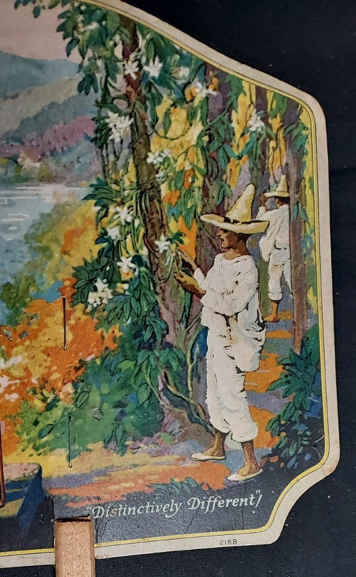 Old Advertising Premium Fan McCormick BEE BRAND Vanilla Baltimore Fondat Walnut