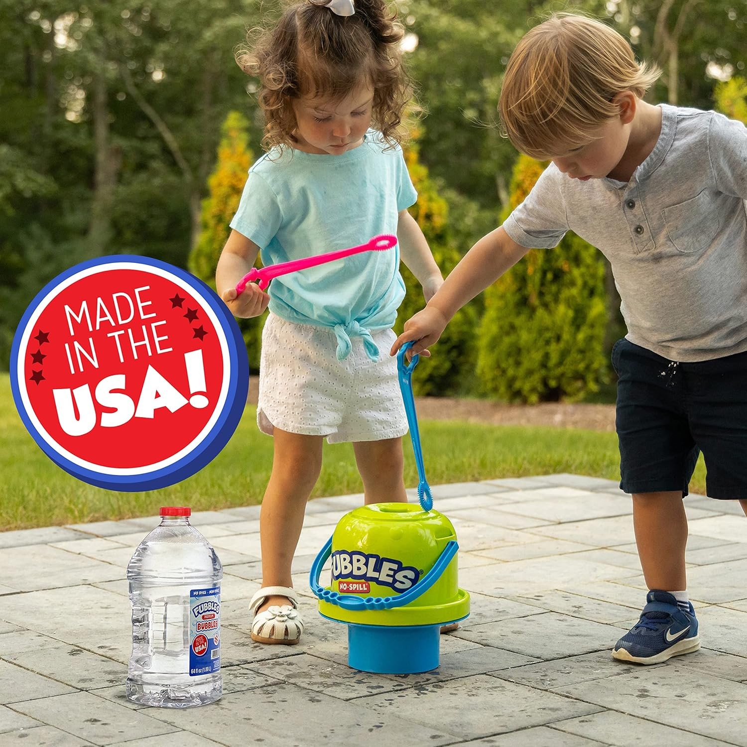 Non-Toxic Bubble Solution 64oz: USA Made Refill for All Bubble