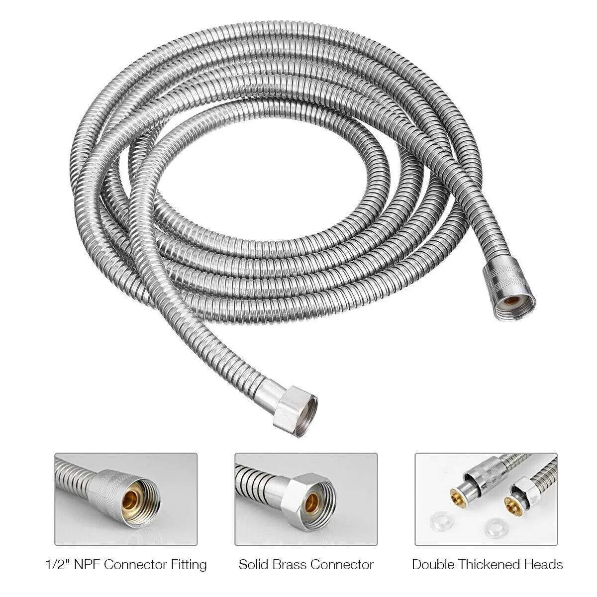 10FT Shower Head Hose Handheld Extra Long Stainless Steel Bathroom Flexible Tube