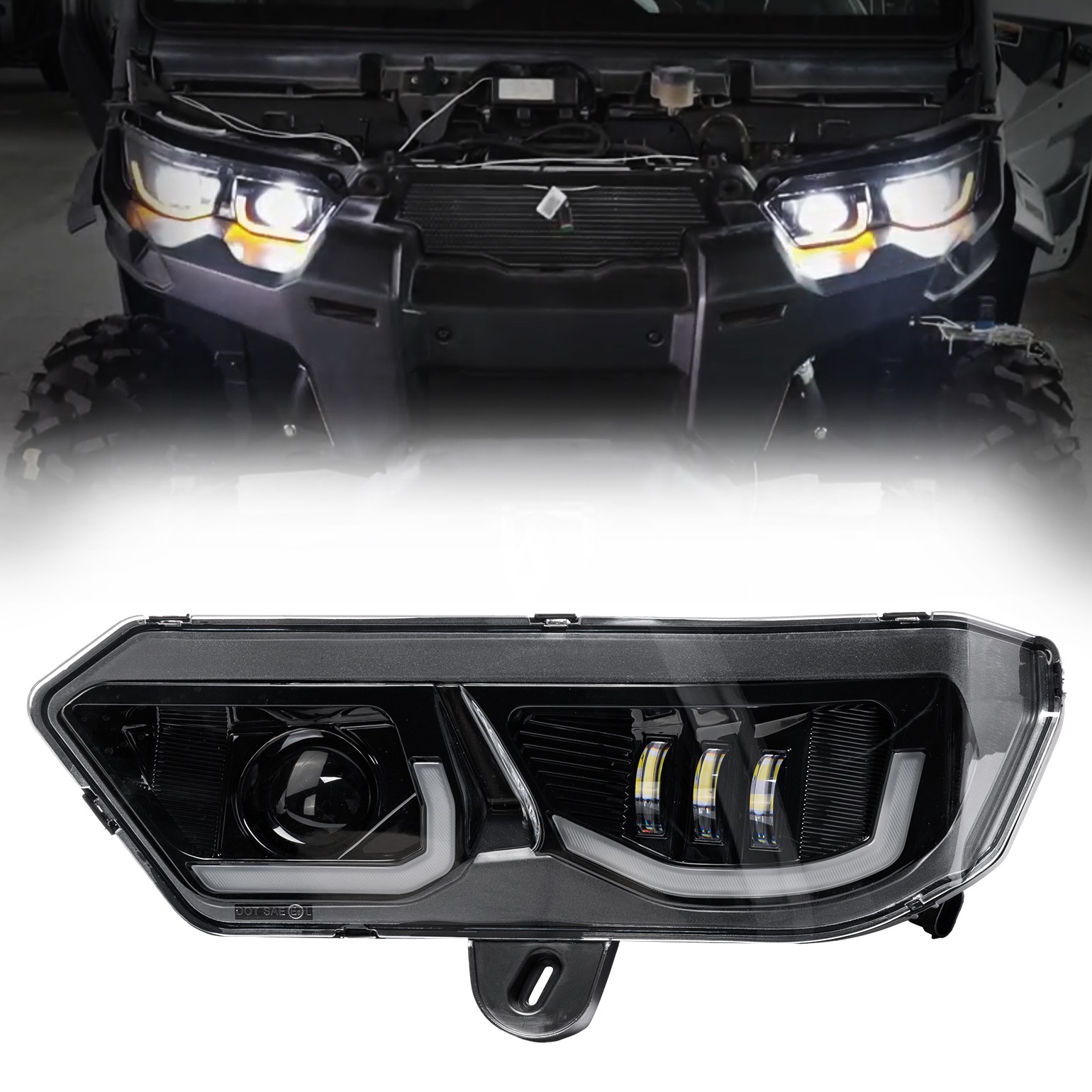 KEMIMOTO Front LED Headlights Headlamps For Can-Am Defender HD5/8/7/9/10 MAX