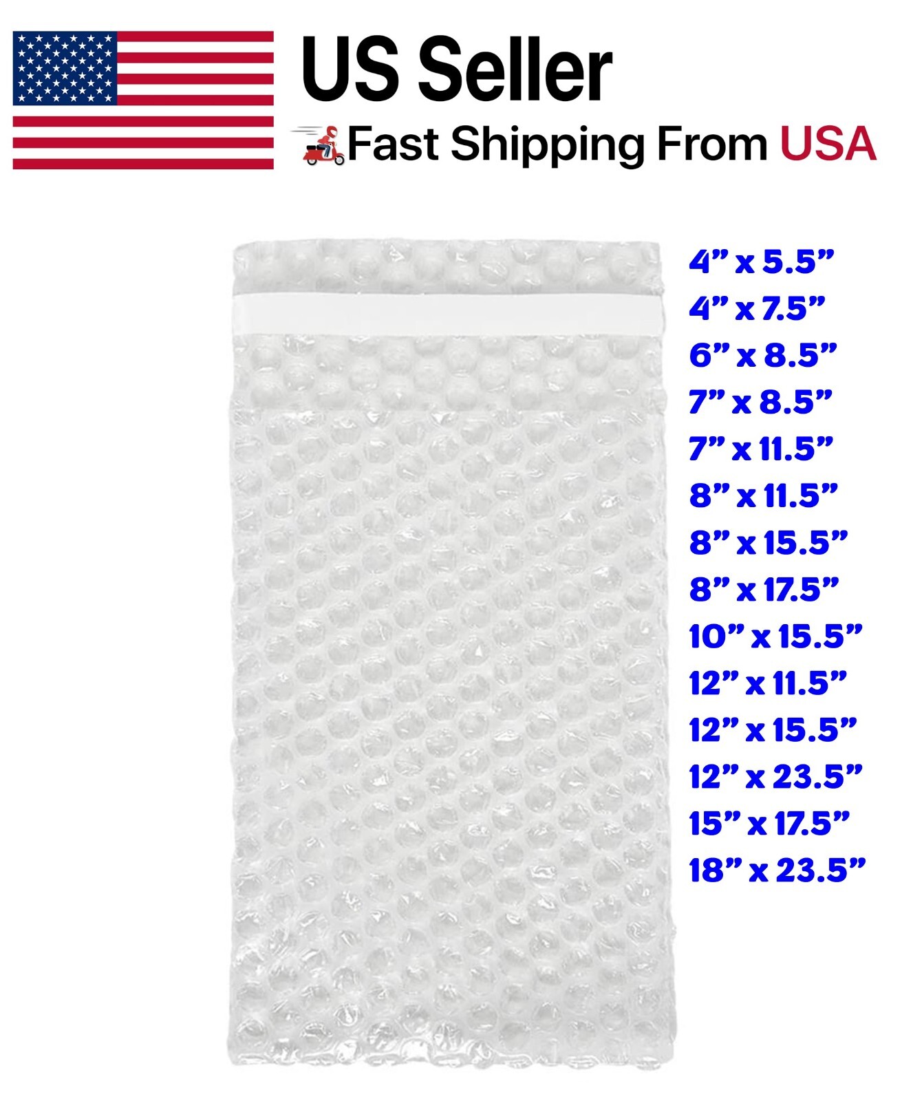 Bubble Out Bags Protective Wrap Pouches 4x5.5 4x7.5 6x8.5 8x11.5 10x15.5 12x15.5