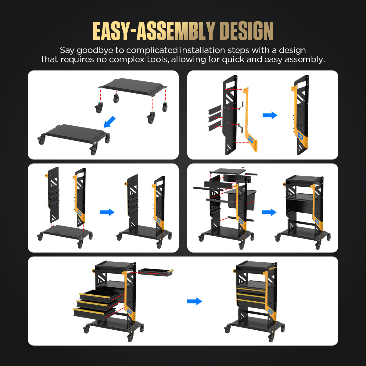 4 Tier Rolling Tool Cart Workshop For ECU Reprogramming Power Suppl Diagnostic