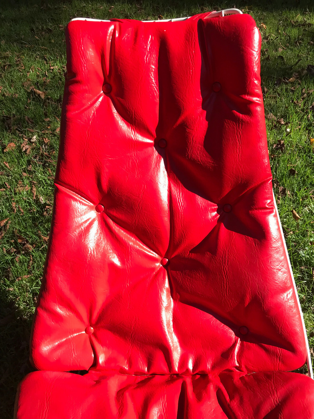 Original Homecrest Siesta Chaise Lounge Red Poly Cushion w/Headrest 1 of 2