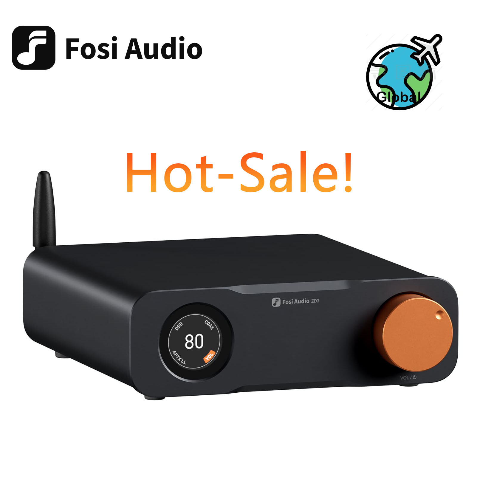 Fosi Audio ZD3 Fully Balance Desktop DAC Integrated Amplifier Converter W/Remote