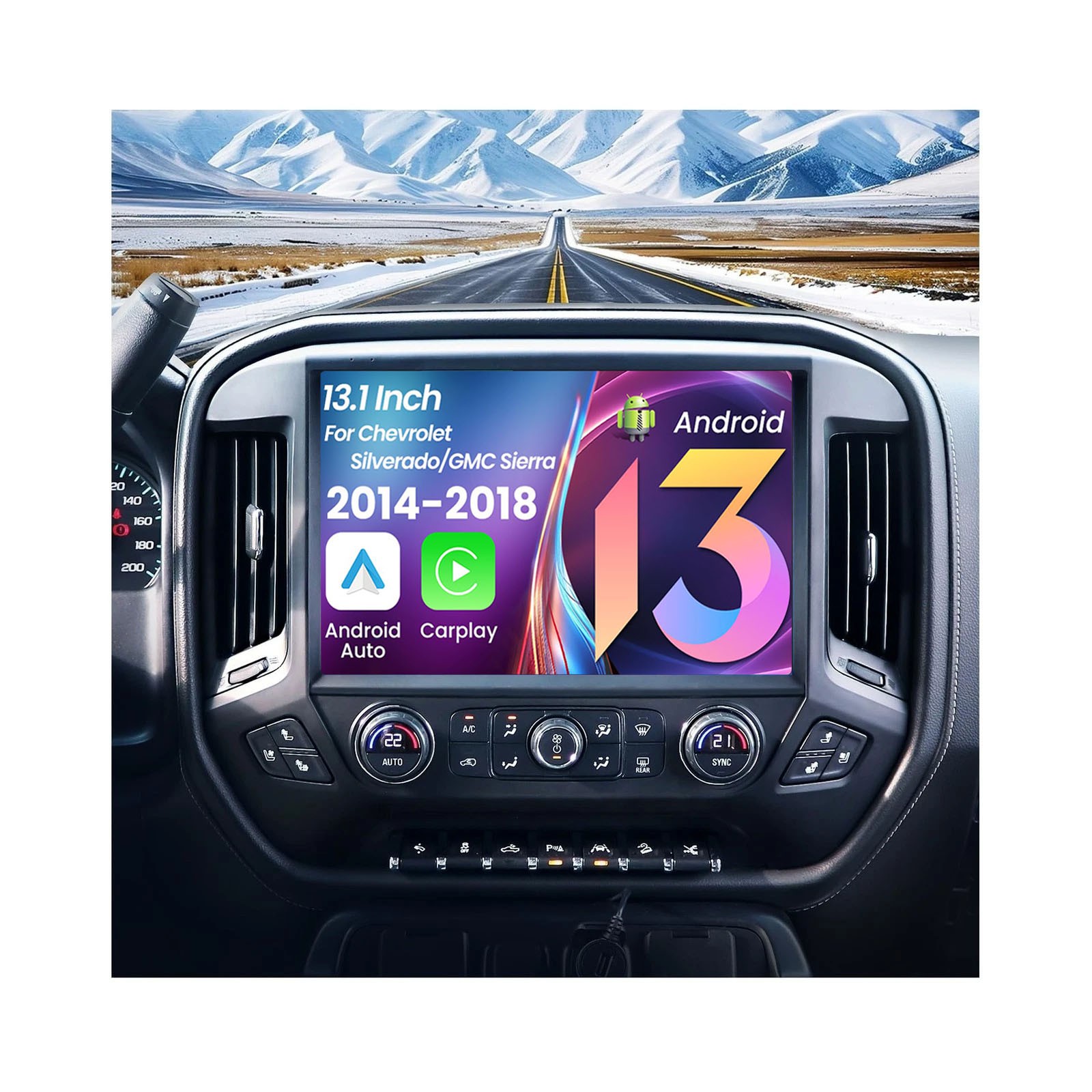 Carplay Car Stereo Radio For 2014 2015 2016 2017 2018 Chevy Silverado GMC Sierra