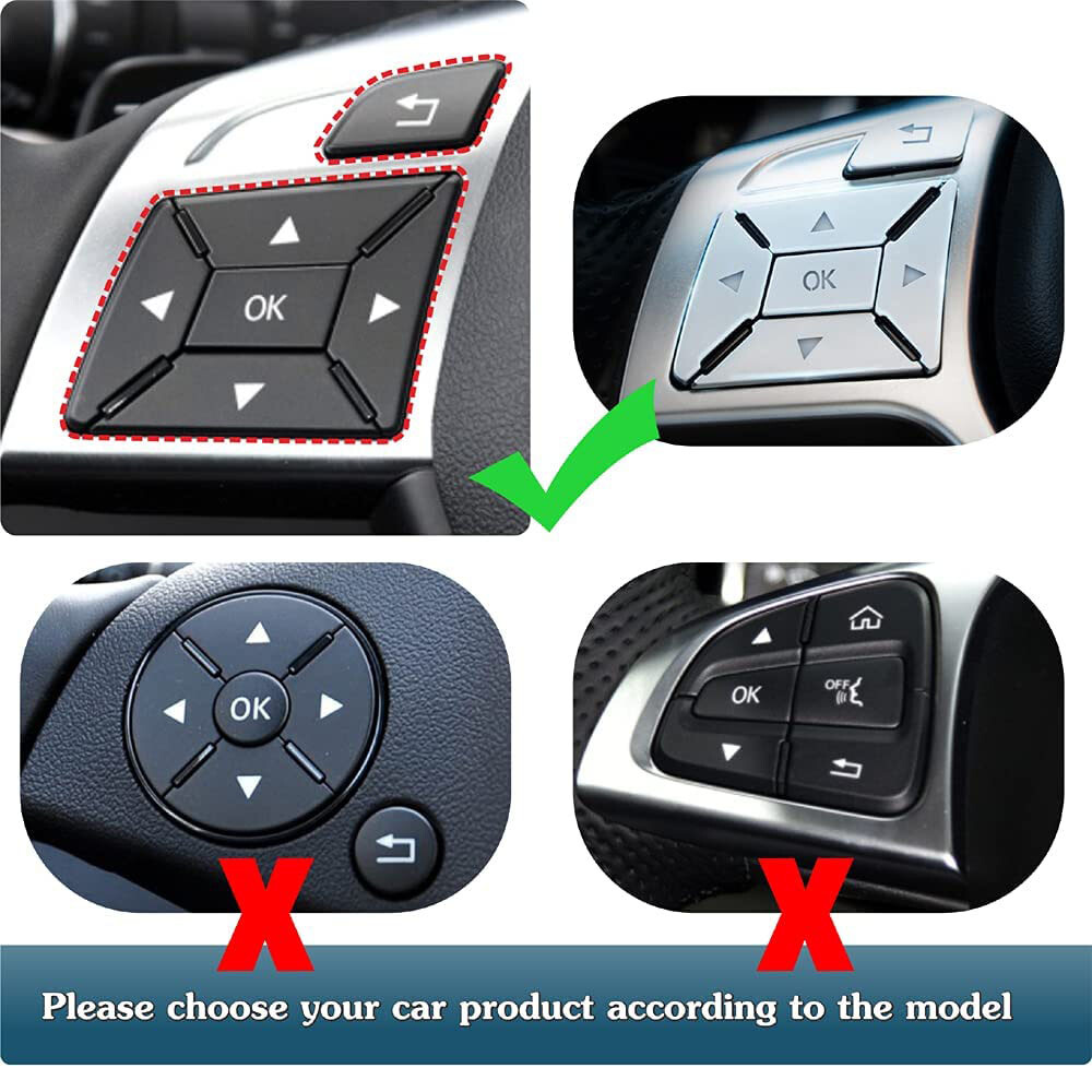 12X Steering Wheel Button Silver Trim For Mercedes Benz E C G Class W204 2012-16