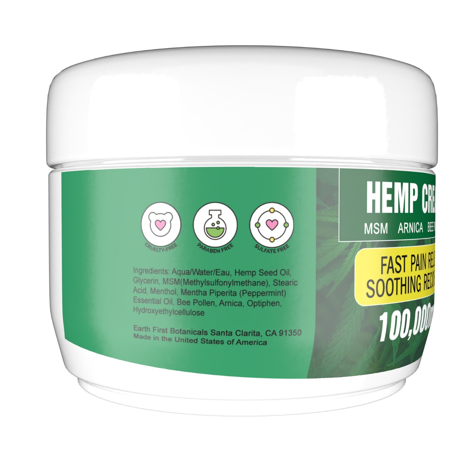 Strong Hemp Pain Relief Cream | Fast Pain Relief for Joints, Muscles, Nerves
