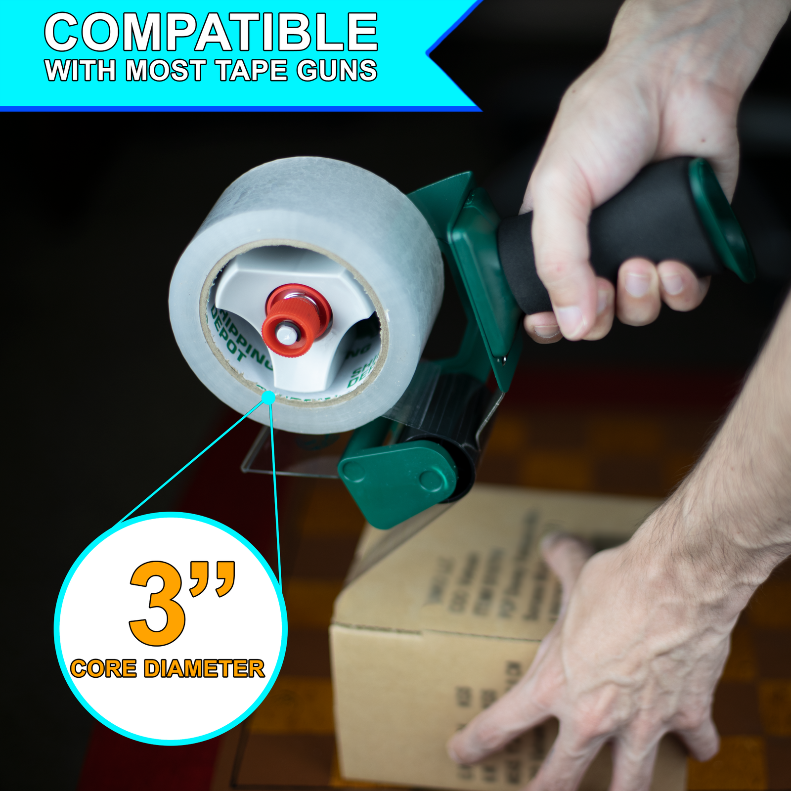 Shipping Depot Carton Box Sealing Clear Packing Tape 3" x 110 Yds up tp 96 Rolls