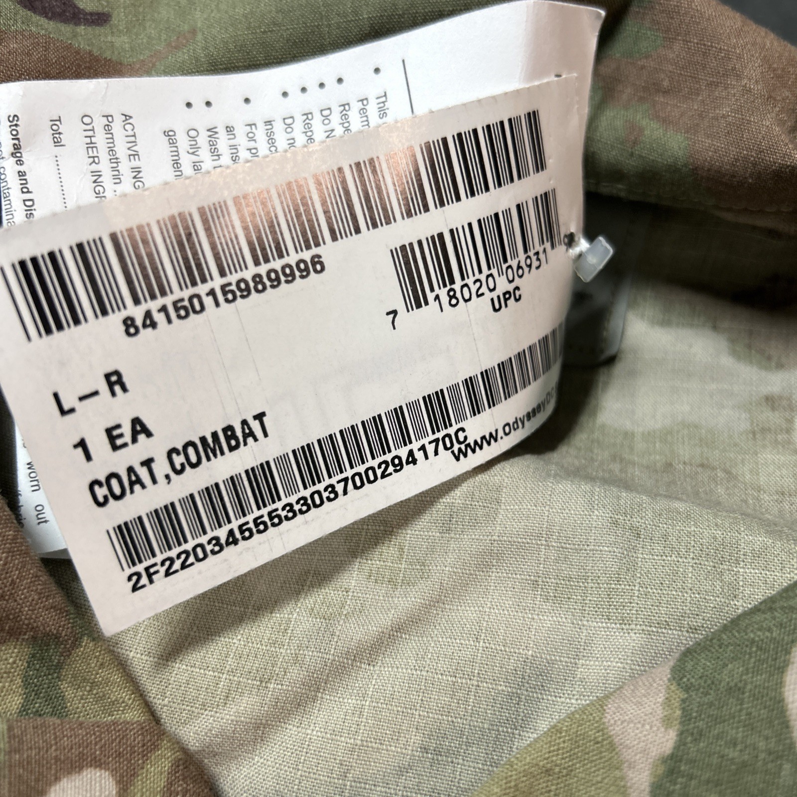 Army Combat Jacket Multicam Flame Resistant Uniform Coat Large Regular NWT