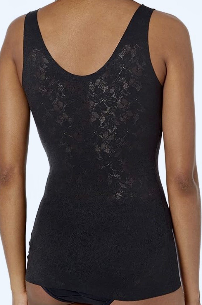 BALI Cool Comfort Revolution Lace Easylite Black Shaping Tank Top Wmn M L XL 2XL