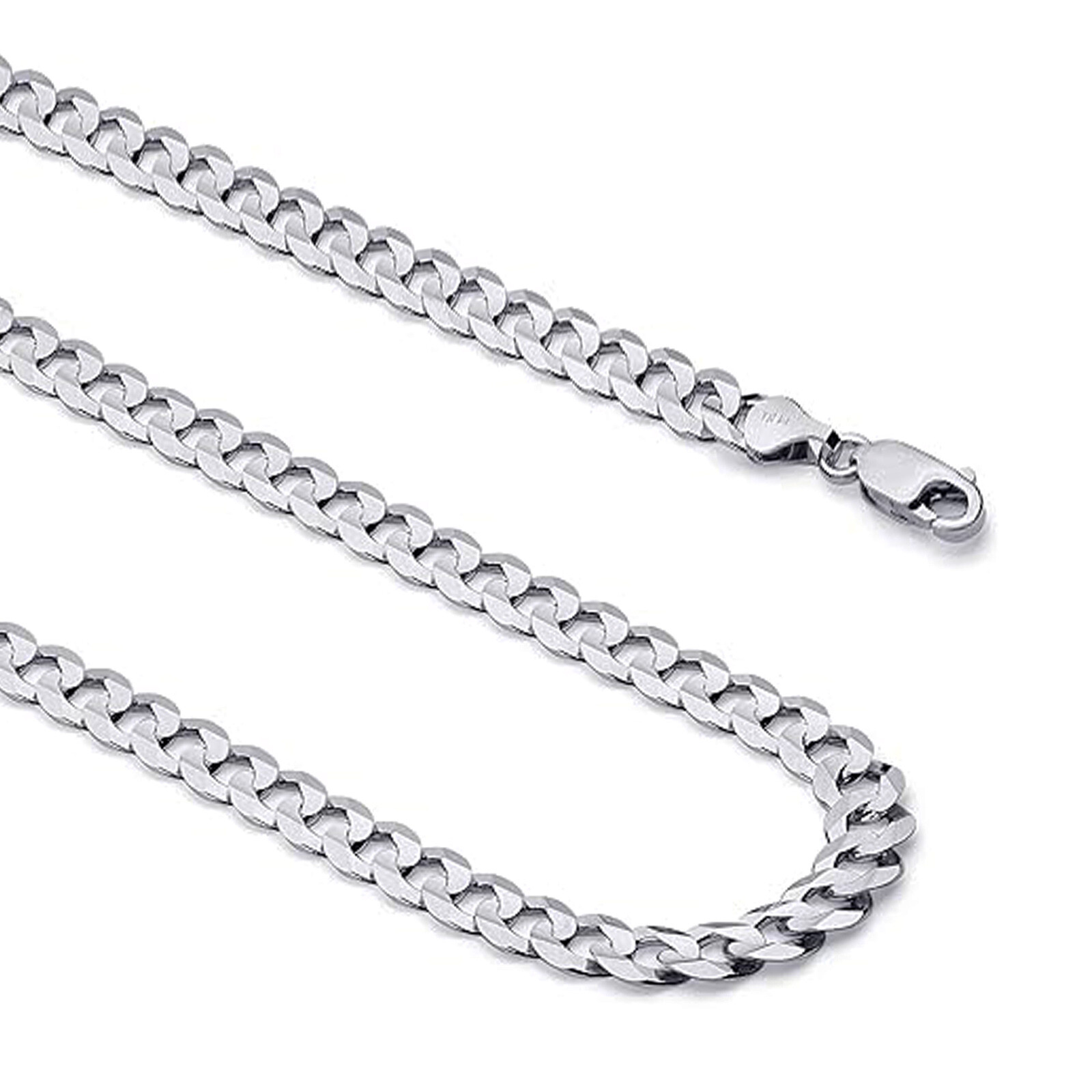 14K Real Solid Gold 2.5mm-7mm Cuban Curb Chain Necklace with Lobster Claw Clasp