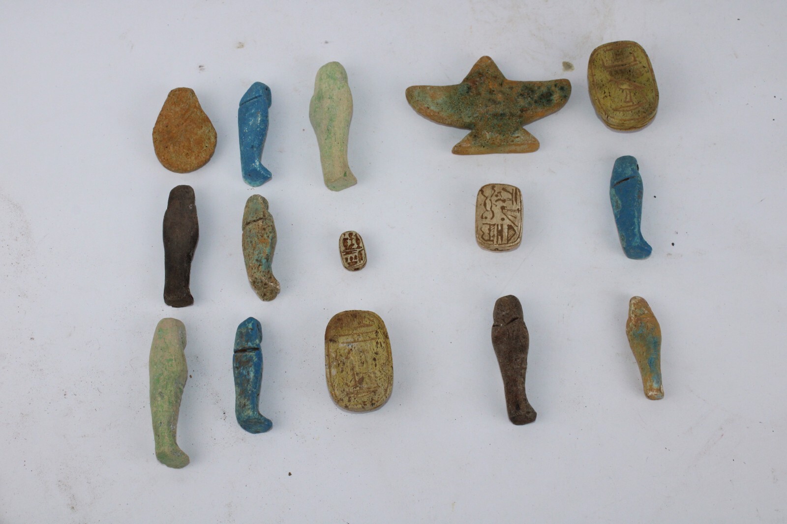 COLLECTION of 15 RARE ANCIENT EGYPTIAN PHARAONIC ANTIQUE Amulets (Egypt History)
