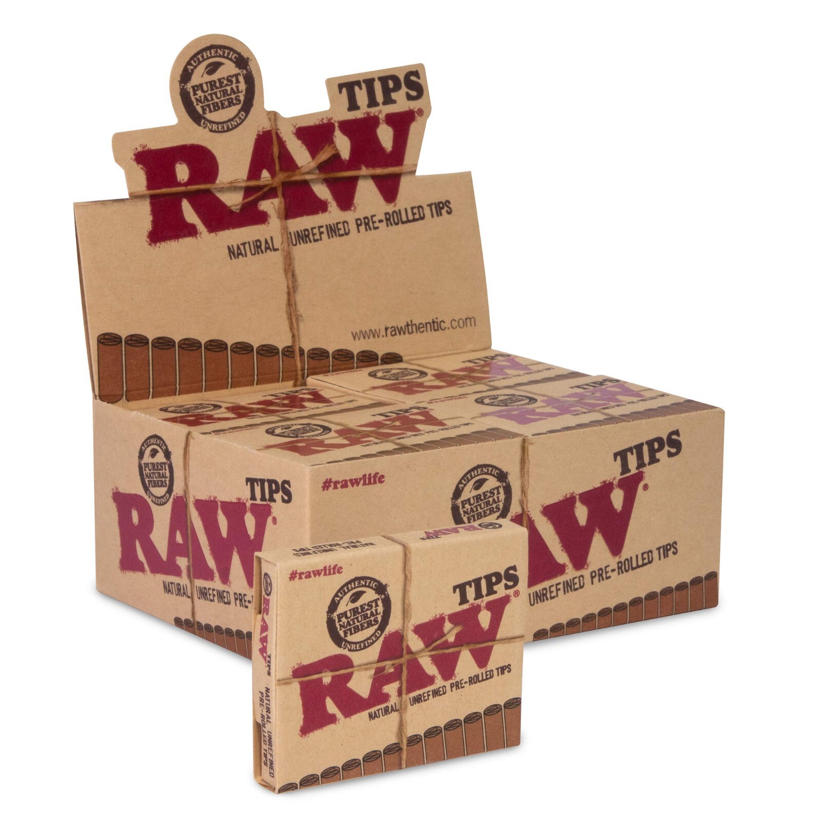 RAW PRE-ROLLED TIPS Natural Unrefined Filters~Full Box~420 Count~Sealed