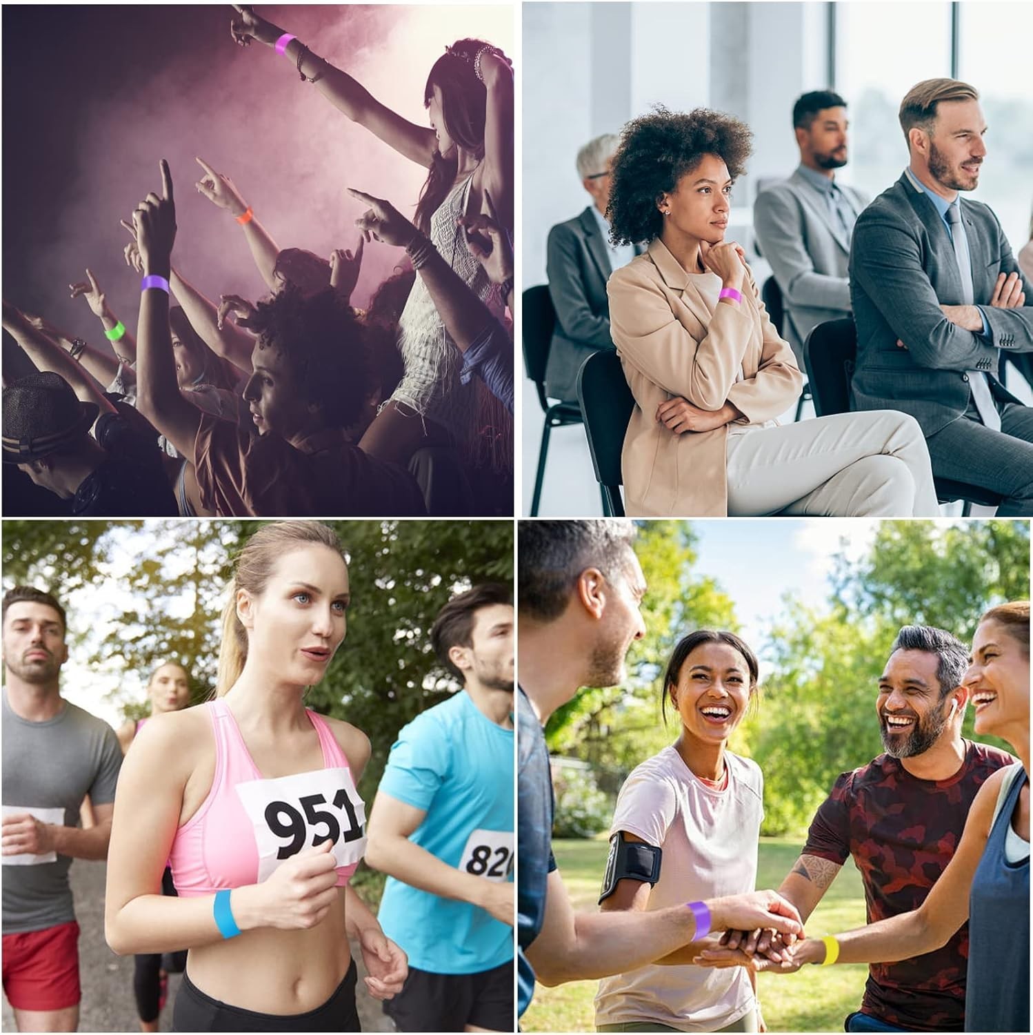 1400 Packs Paper Wristbands for Events, 7 Colors Waterproof Neon Party Wristb...