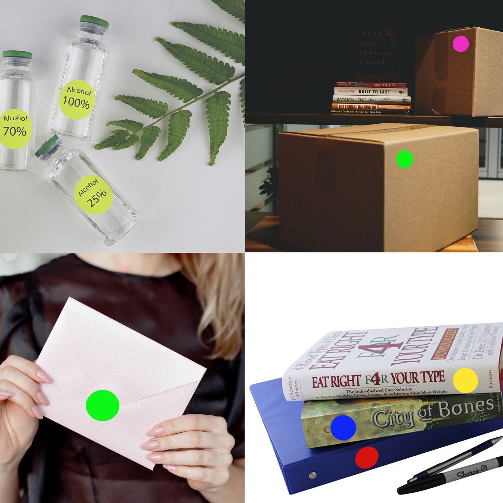 Round Dot Stickers 25mm Round Color Coding Labels Permanent Adhesive 1 Inch