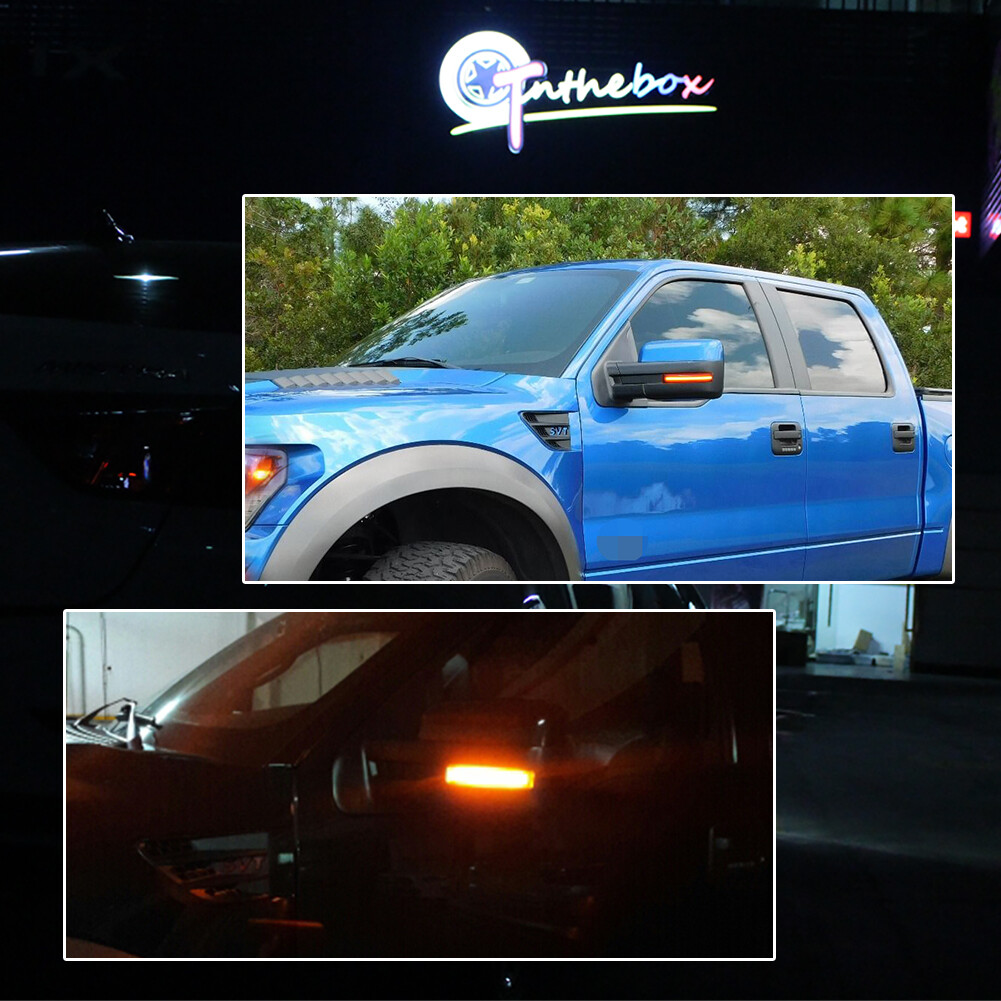 Fits 09-14 Ford F-150 Clear Lens Side Mirror Turn Signal Marker Reflector Lights