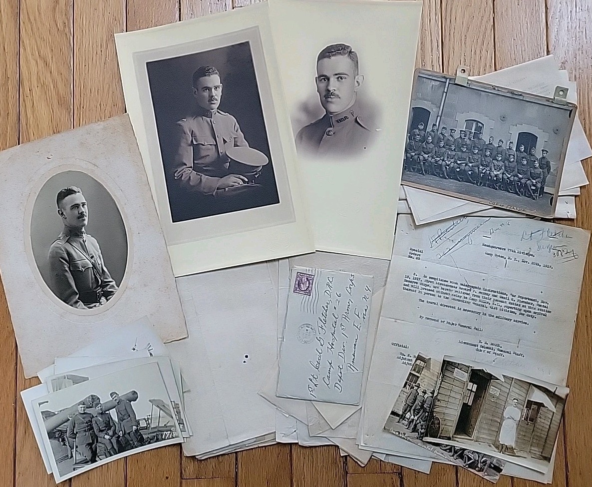 WWI Cecil Fletcher Dentist Archive AEF Photos Documents France WW1 1st Depot