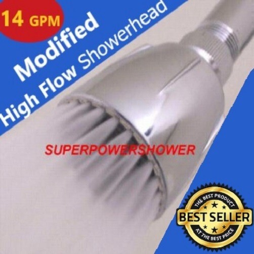 Original Modified HIGH FLOW SHOWER HEAD * 14 GPM Soft High Pressure * ABS Ball