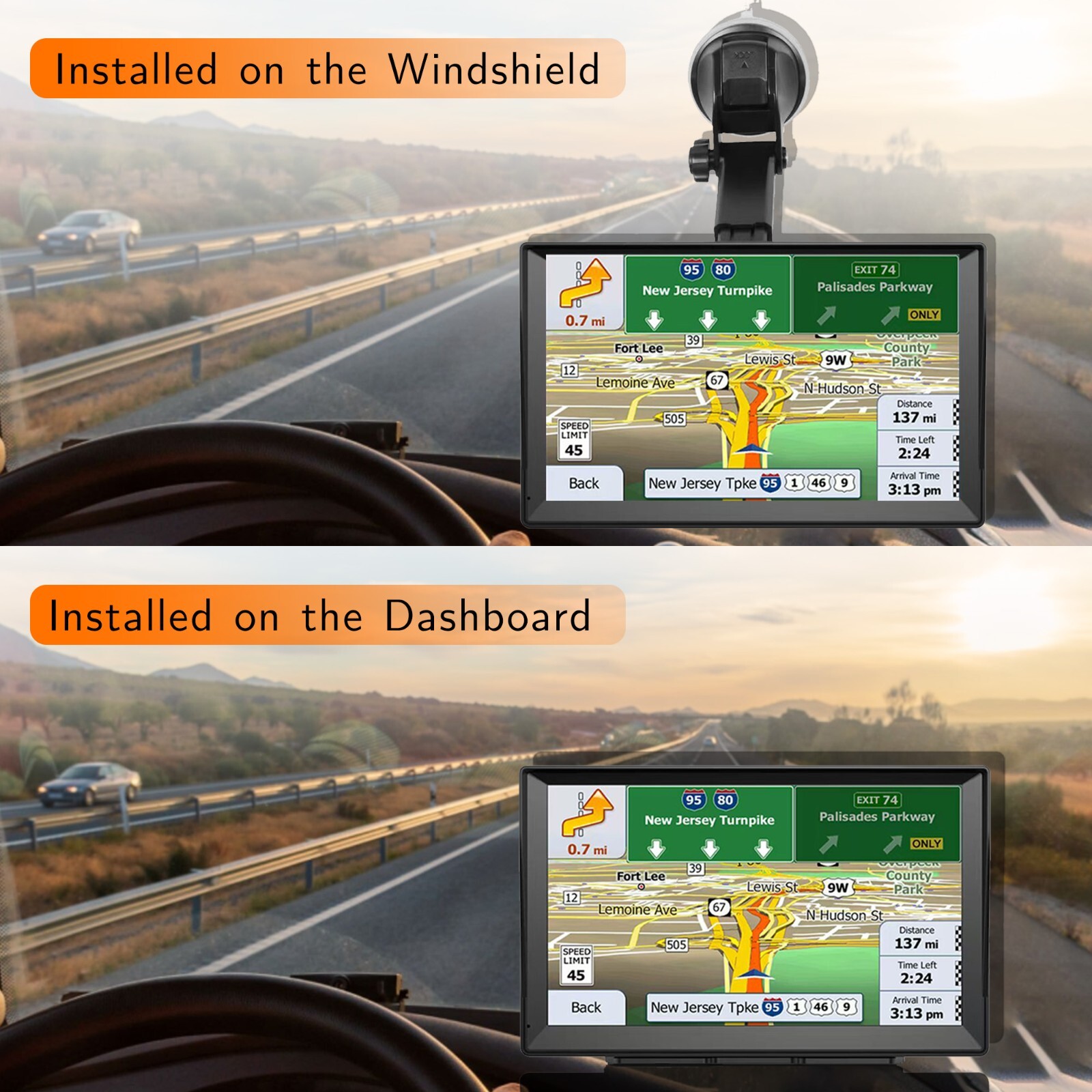 9-Inch GPS Navigator for Car Truck 2025 Offline Maps with Lifetime Free Updates