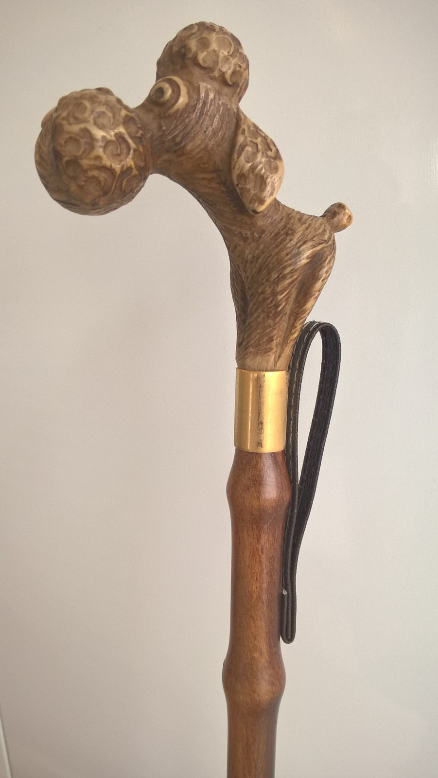 Italian Shoe Horn Italy Original Poodle Dog Head Wood Or Bamboo Extra Long 21.5"