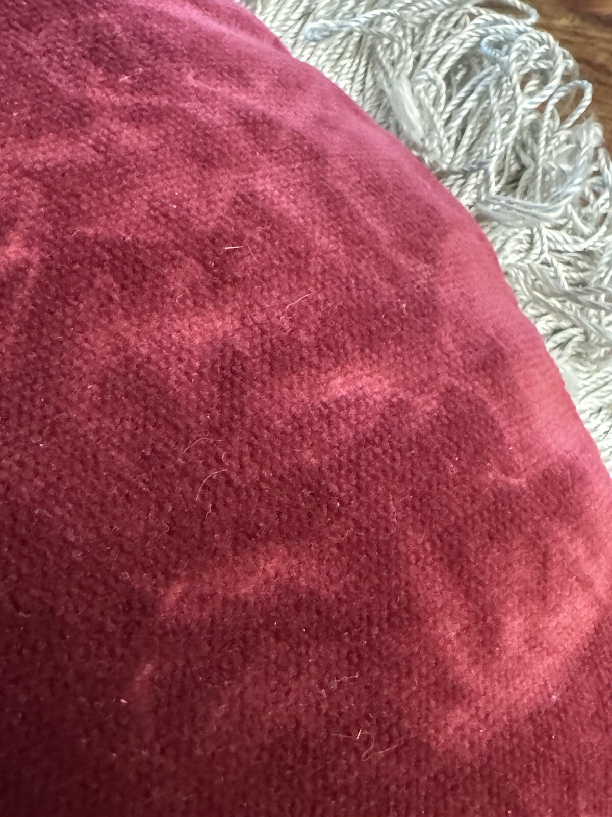 Victorian UK Embroidered & Beaded 13” Chair Seat Cushion w/ Purple Velvet Bottom