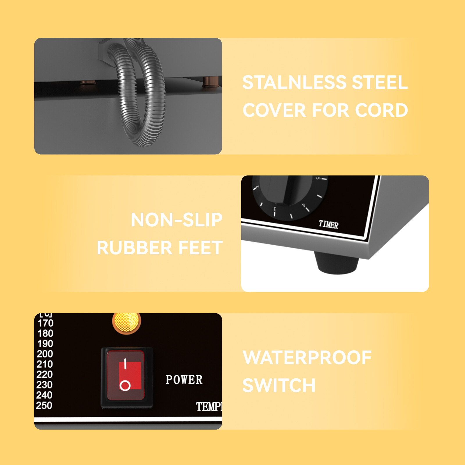 Commercial Round Double Head Belgian Waffle Maker Machine 2400W for Restaurant