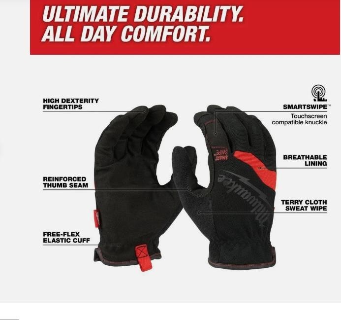Milwaukee 48-22-8712W Free-Flex Work Gloves - L (2 Pack)