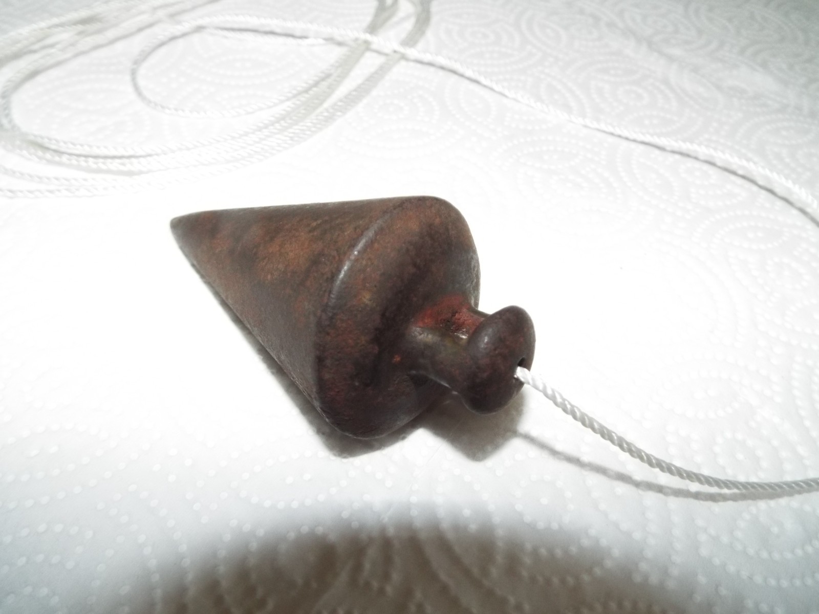 UNMARKED ANTIQUE PLUMB BOB WITH NEW LINE READ!!!