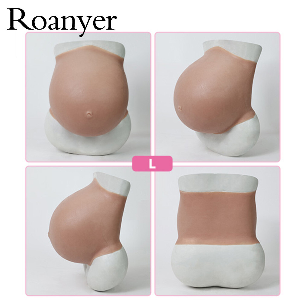 Roanyer Silicone Fake Belly Pregnant Bump 3-9 Months for Crossdresser Props