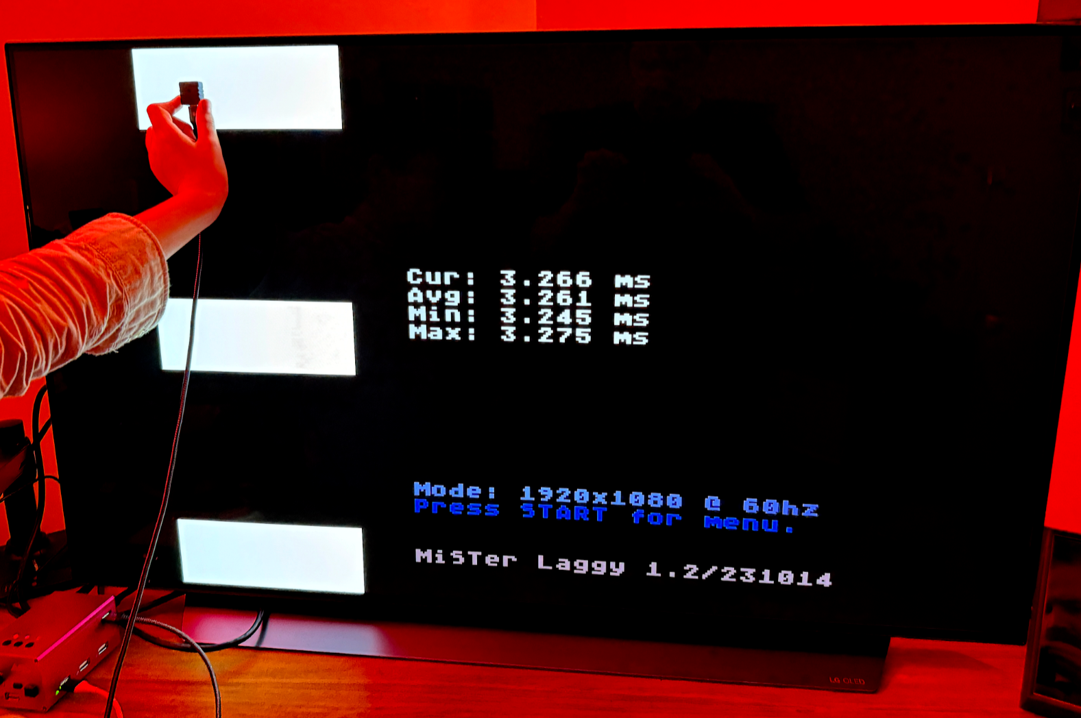 MiSTer Laggy v1.3 Display Lag Tester for the MiSTer FPGA