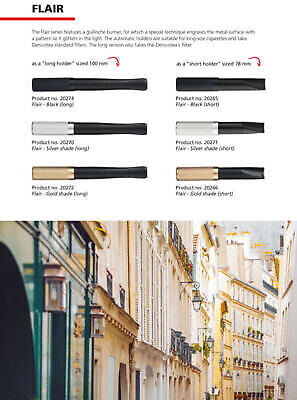 Denicotea Flair Gold Pattern Ejector Holder with 10 Free Filters 20272