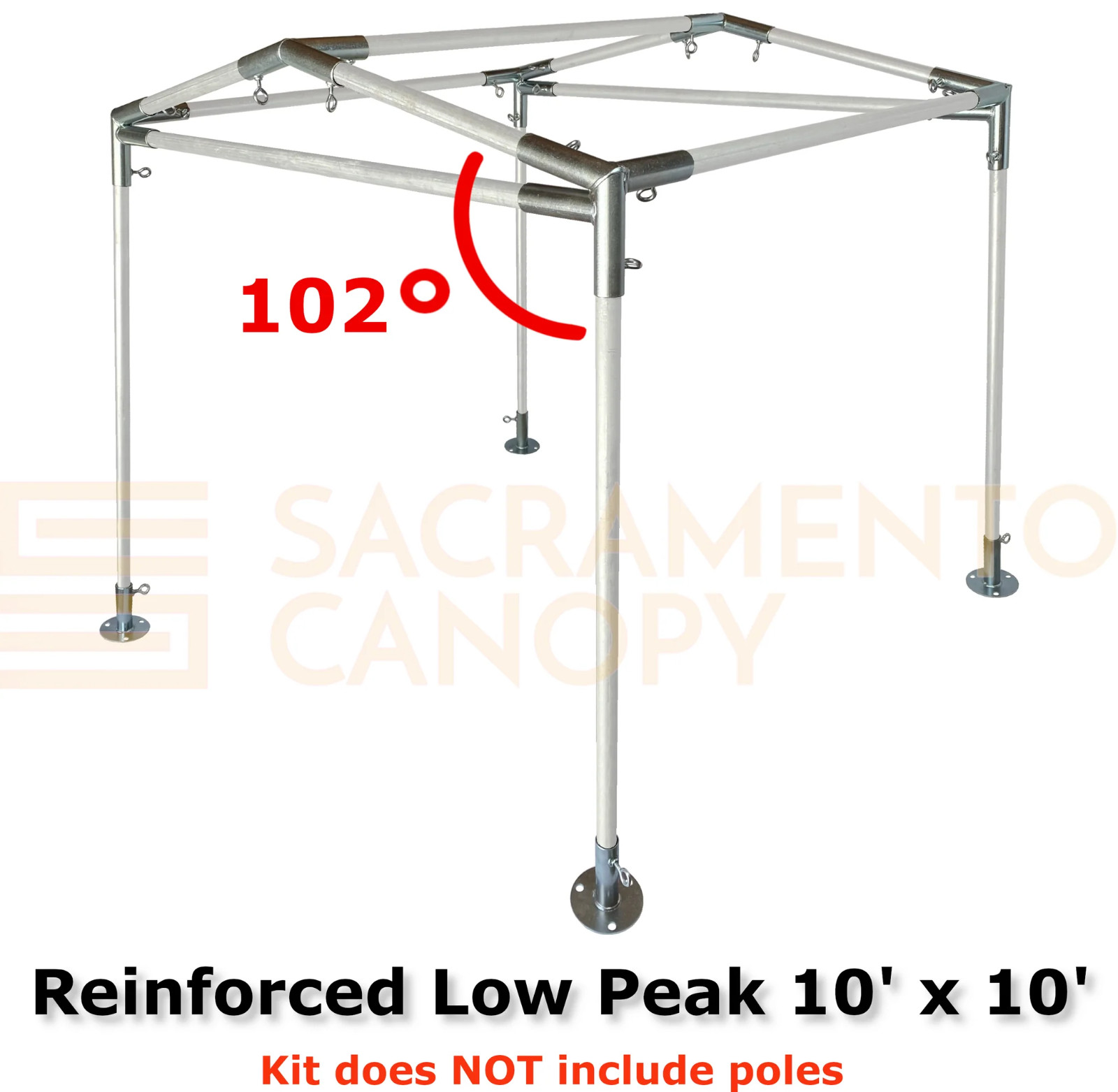 1" Reinforced Low Peak Canopy Fittings Kit ( Pairs with 1" Electrical EMT Poles)