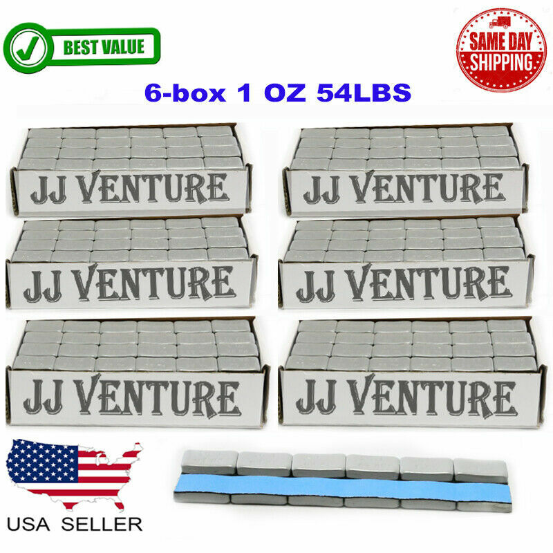 6 BOX 1 OZ GRAY WHEEL WEIGHTS STICK-ON ADHESIVE TAPE 54 LBS LEAD-FREE 864 PIECES