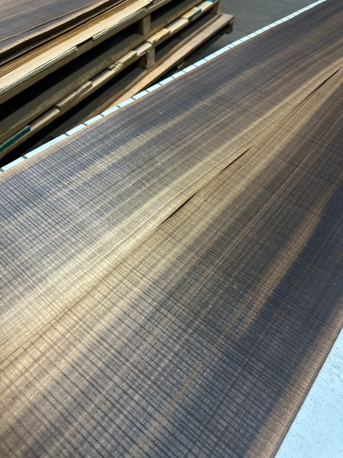 "ROUGH CUT/TEXTURED" Fumed Eucalyptus Raw Wood Veneer 2 sheets 113'' x 10'' 919Q