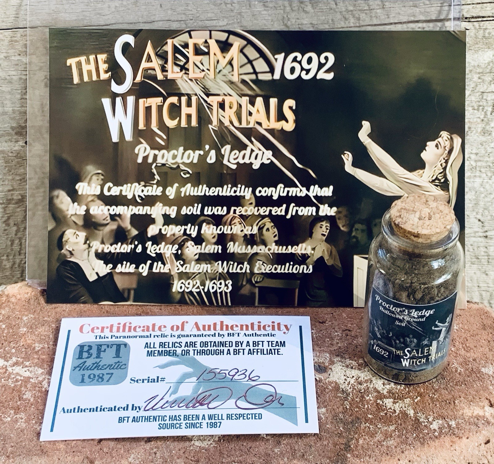 Salem Witch Trials Authentic Soil Sample with COA Proctors Ledge