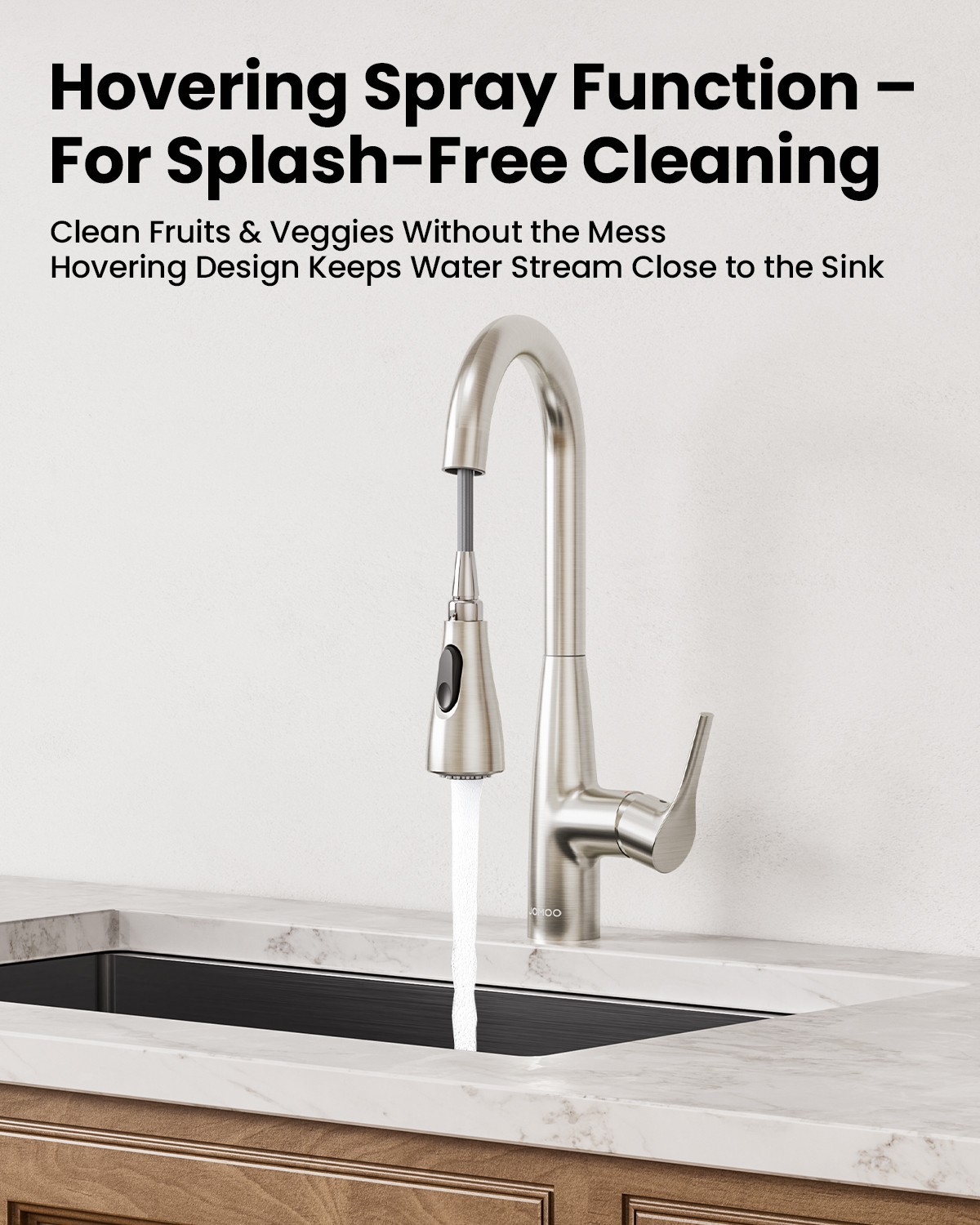 JOMOO Brushed Nickel/Chrome Kitchen Faucet, Pull Down Sprayer,Bar/RV