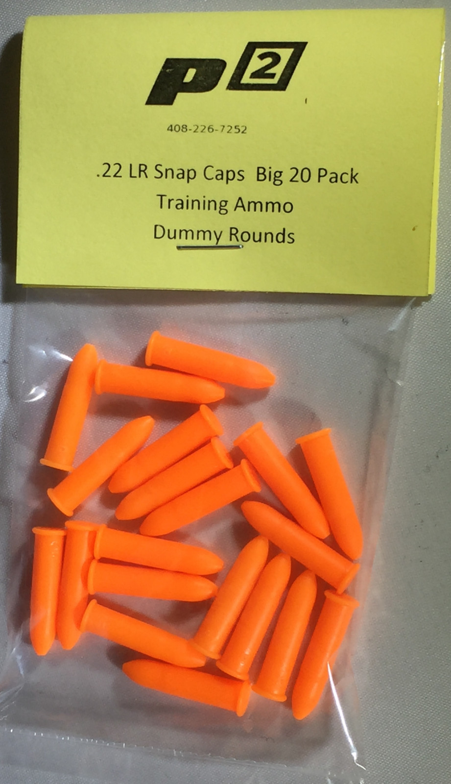 P2 .22 LR RIMFIRE SNAP CAPS TRAINING AMMO BULLETS SHELLS PRACTICE SAFE 22-20 Pak