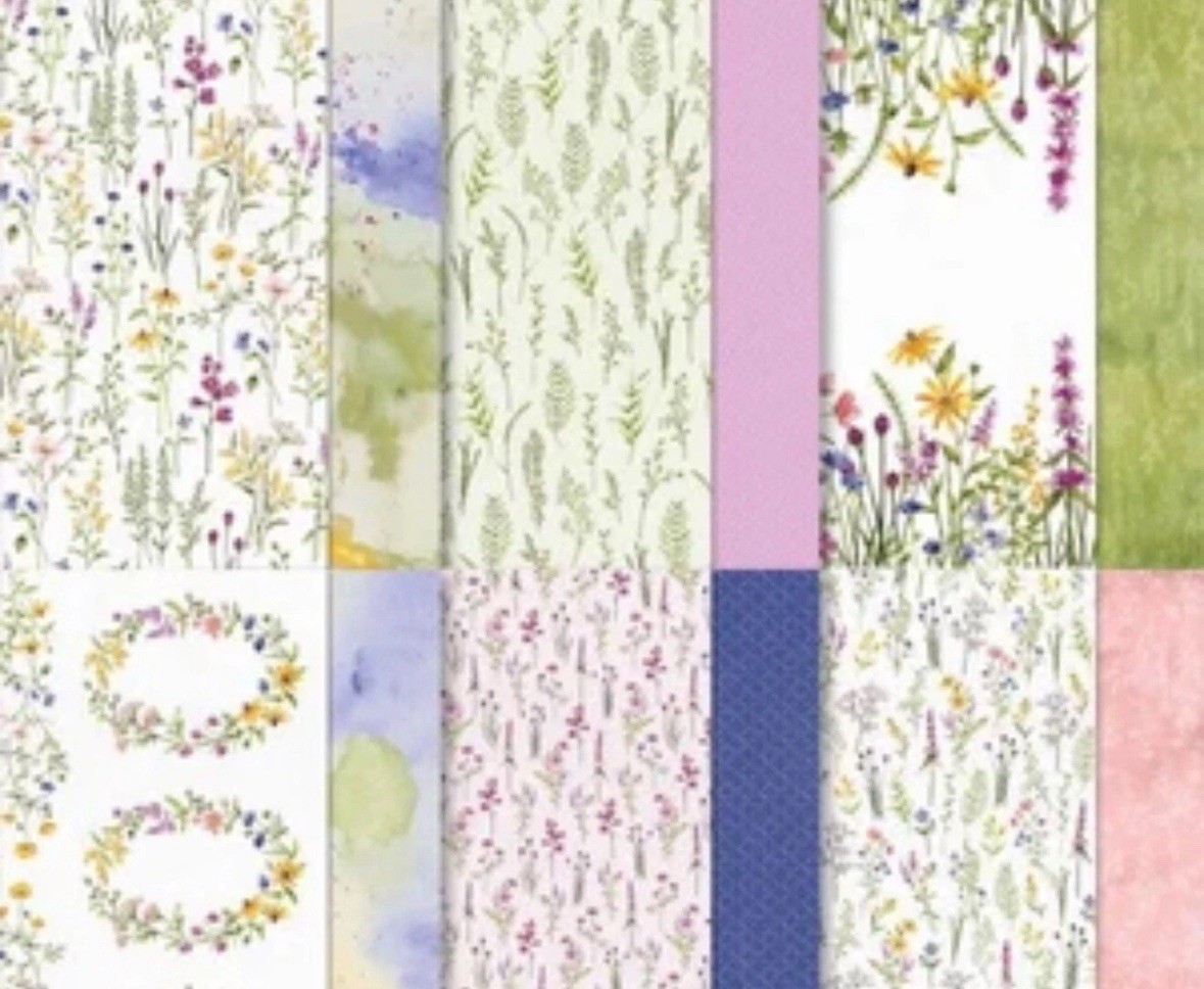 Stampin Up DAINTY FLOWERS Designer Series Paper 12x12 12 Sheets DSP