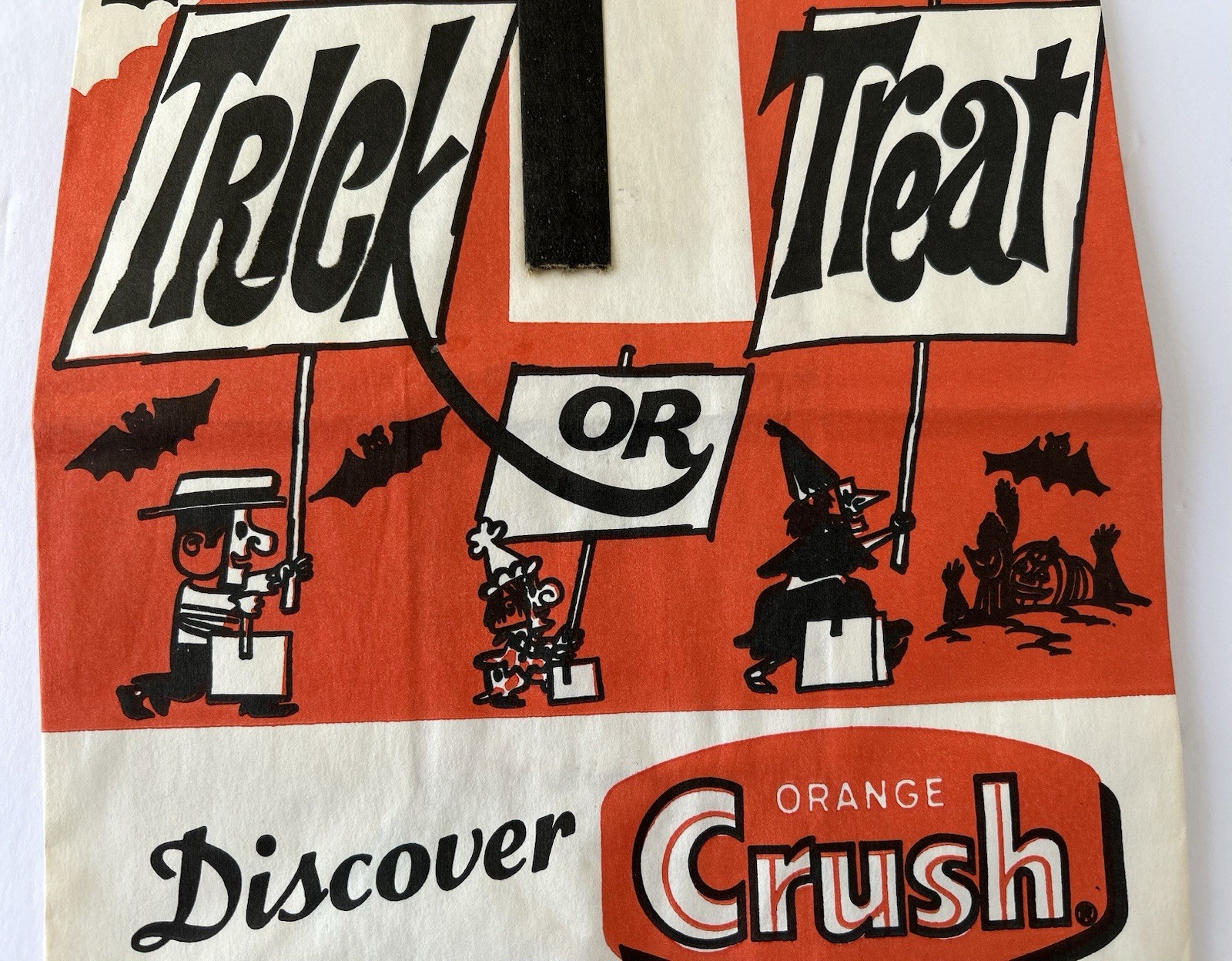 Original Vintage Orange Crush Halloween Trick or Treat Paper Bag Union Camp