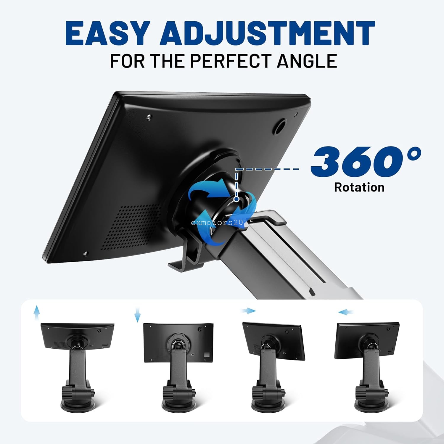 GPS Holder Suction Cup w/ Telescopic Arm for Garmin Dashboard & Windshield Mount