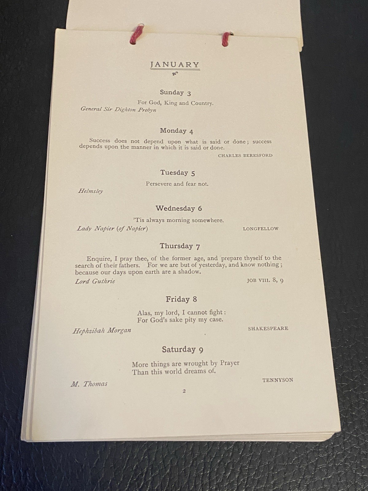 1915 BRITISH WWI WAR CALENDAR FOR SAILORS SOLDIERS CHRISTMAS FUND QUOTATIONS