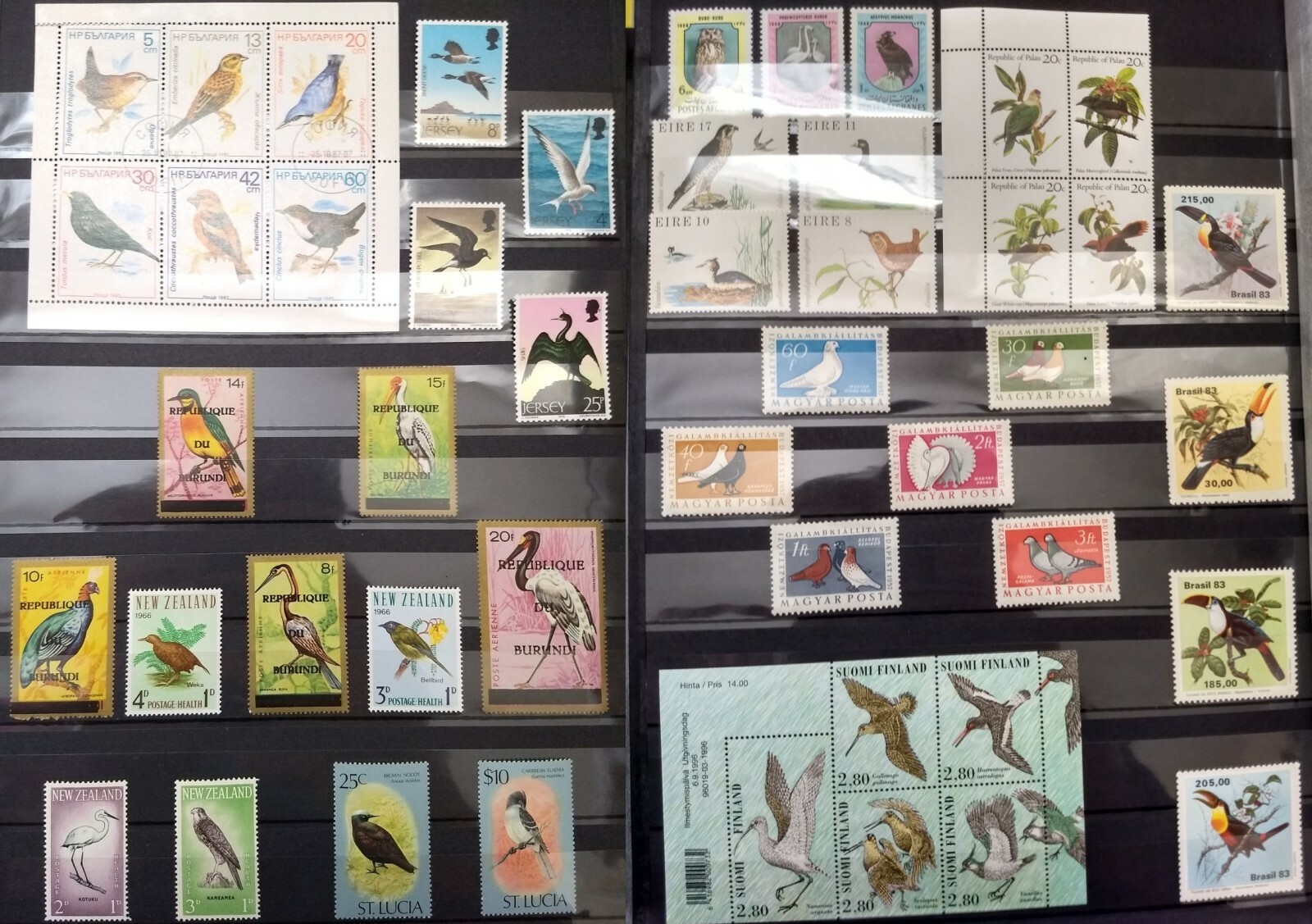 Worldwide Birds Stamp Collection MNH - Each Lot: 15 Full Sets from 15 Countries